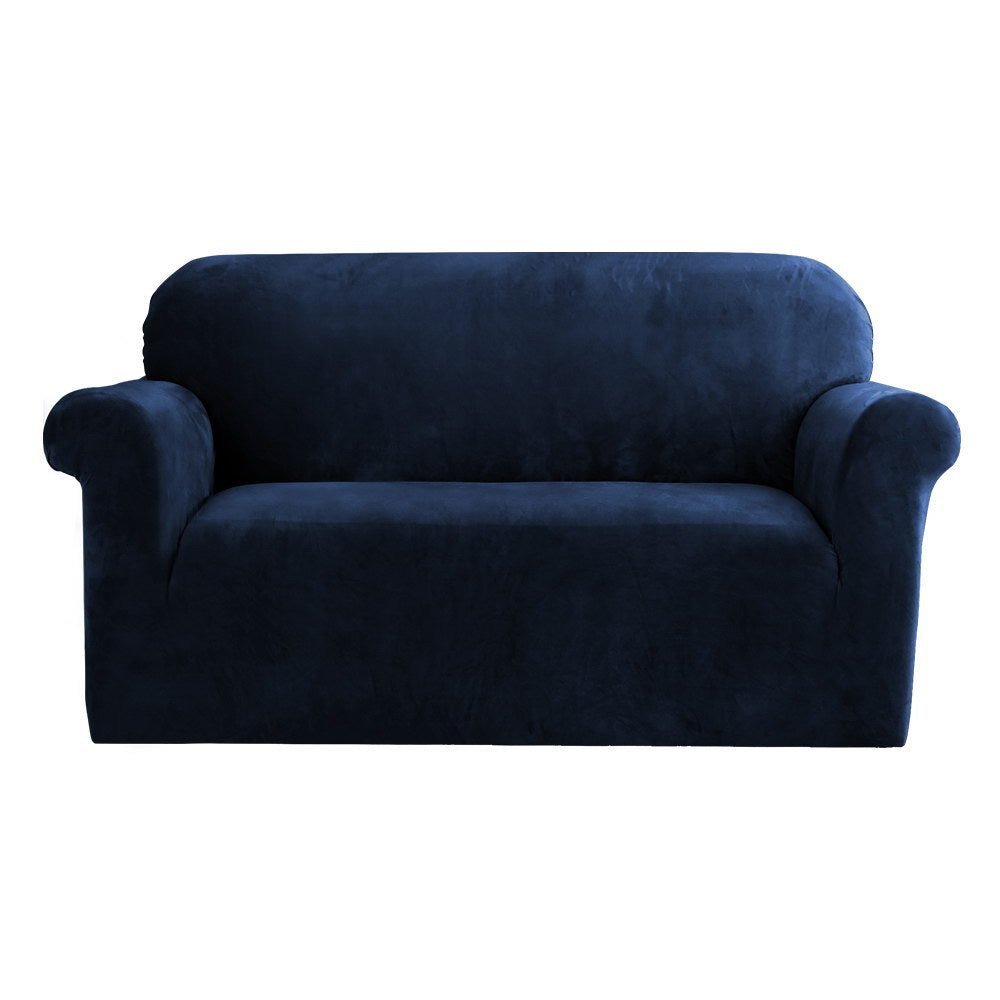 Artiss Sofa Cover Couch Covers 2 Seater Velvet Sapphire - NuSea